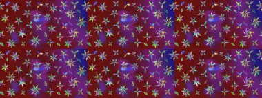 Çiçek izi. Suluboya çizim kalıbı. Suluboya tarzında kırmızı renkte çiçekler.