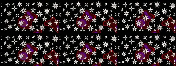 Yaprak ve çiçeklerin suluboya resimleri, siyah renklerde çizimler. Yumuşak, bahar çiçekleri siyah renklerde. Raster illüstrasyonu.