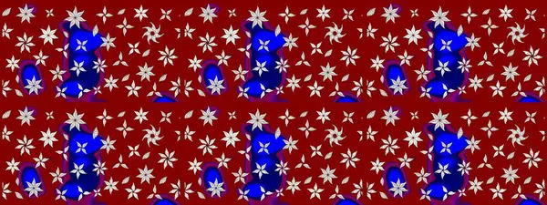 Çiçekli çiçek deseni, suluboya. Kırmızı renkte çiçekler. Renkli Bahar Teması eskiz kalıbı. Düz Çiçek Elementleri Tasarımı. Raster illüstrasyonu.