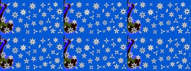 Tomurcukları çiçek olan sevimli bir çiçek deseni. Eskiz geçmişi. Raster illüstrasyonu. Kumaş, tekstil, duvar kağıdı baskısı için. Eski usul. Raster..