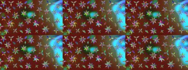 Kahverengi renkli bitkilerden oluşan parlak çiçekli çizim deseni.