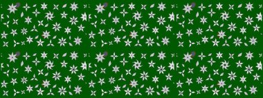 Raster illüstrasyonundaki çiçek desenli çizim. Yeşil renkli çiçekler. Renkli Yaz Temalı eskiz kalıbı. Düz Çiçek Elementleri Tasarımı.