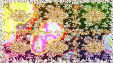 Tarafsız renklerde altın tekrarlayan elementlerle soyut arkaplan. Kusursuz oryantal klasik altın desen.