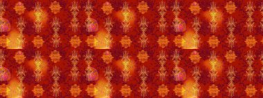 Düz Çiçek Elementleri Tasarım Raster illüstrasyonu. Çiçek desenli eskiz. Renkli Bahar Teması eskiz kalıbı. Kırmızı, turuncu ve sarı renkte çiçekler.