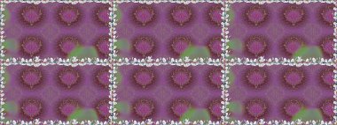 Raster illüstrasyonunda kusursuz çiçek deseni. Mor renkte çiçekler.