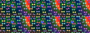 El çizimi kelebekli moda raster yaz deseni. Kağıt, kumaş, ambalaj kağıdı ve duvar kâğıdı tasarımı için hoş bir arkaplan. Çizim kalıbı. Raster illüstrasyonu.