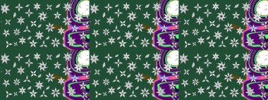 Kıvırcık, parlak örgü. Eski moda arka plan. Çiçek çelengi. Güzel, parlak, pürüzsüz kumaş, tuval. Desen, çizim, çiçek sınırı. Raster illüstrasyonu.