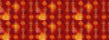 Düz Çiçek Elementleri Tasarım Raster illüstrasyonu. Çiçek desenli eskiz. Renkli Bahar Teması eskiz kalıbı. Kırmızı, turuncu ve sarı renkte çiçekler.