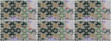 Tekstil, kumaş, ambalaj, hatıra defteri için hoş bir çiçek arkaplanı. Gri arka planda. El çizimi çiçekli, pürüzsüz bir desen. Çocuksu tasarım.