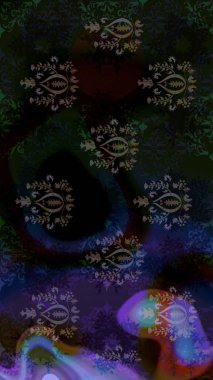 Taslak desenli, modaya uygun kumaş deseni. Şirin çiçek elementleri. Raster illüstrasyonu. Düz Çiçek Elementleri Tasarımı. Renkli Bahar Teması çizim şablonu.