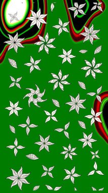 Yeşil renkli çiçekler. Yumuşak, bahar çiçekli arka plan. Raster çiçek desenli ve çiçekli..