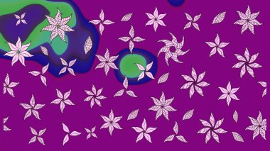 Mor renklerde. Raster illüstrasyonu. Mor renkte mor papatya deseni.