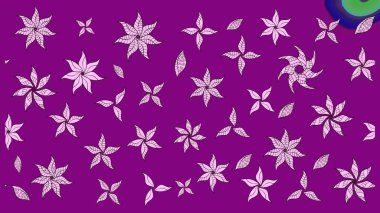 Asya tekstil tarzında. Raster illüstrasyonu. Raster illüstrasyonu. Çiçek desenli çizim. Mor renkte çiçekler.