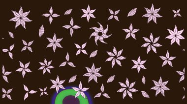 Kahverengi renklere karalama yapan çiçek desenli çizim. Raster illüstrasyonu.