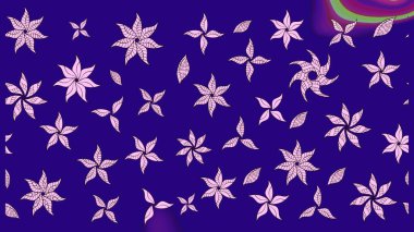 Mavi renklerde. Güzel kumaş deseni. Raster illüstrasyonundaki çiçek desenli çizim. Raster illüstrasyonu.