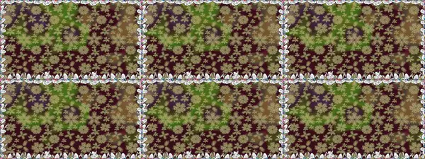 Renkli Bahar Temalı Kusursuz Arkaplan. Düz Çiçek Elementleri Tasarımı. Çiçekle kusursuz desen. Kahverengi renkte çiçekler.