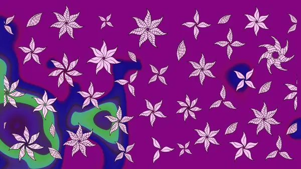 Mor renkli çiçekler. Doodle tarzı. Renkli mor çizim kalıbı. Elle çizilmiş sonbahar çiçeği deseni. Tekstil ve kapak tasarımı için mükemmel.