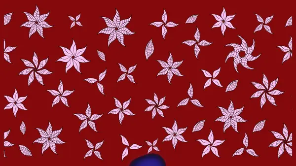 Kırmızı renkte çiçekler. Raster düz çiçek çizim deseni. Tasarım hediye paketi, tebrik kartları, posterler ve afiş tasarımı.