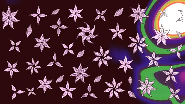 Çiçek duvar kağıdı. Çizim kalıbı. Hint süsü. Raster illüstrasyonu. Kahverengi renklerde. Renkli süs kenarı.