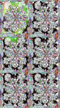 Hediye ambalaj kağıdı, tebrik kartları, posterler ve pankart tasarımı. Raster düz çiçekleri pürüzsüz desen. Tarafsız renklerde çiçekler.