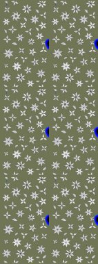 Eski usul küçük çiçekli şirin bir eskiz deseni. Moda arka planında parlak buketler. Raster illüstrasyonu. Kumaş, duvar kâğıdı ve kağıda yazdırmak için gelişen arkaplan.