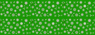 El yapımı çiçek ve bitki koleksiyonu. Raster illüstrasyonu. Eskiz stili yeşil renkler. Şirin karalamalı çiçek desenli çizim. Raster illüstrasyonu.