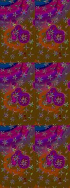 Klasik taslak çizimi. Raster çiçek izi. Çiçek rengi eskiz deseni. Raster Yumuşak kumaş deseni.