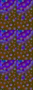 Renkli Bahar Teması eskiz kalıbı. Kahverengi renkli şirin çiçek deseni. Düz Çiçek Elementleri Tasarımı. Raster Modaya uygun kumaş deseni.