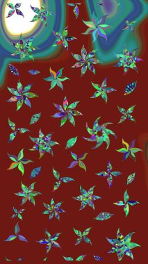 Çiçek arkaplanlı soyut zarafet eskiz deseni. Raster Güzel kumaş deseni.