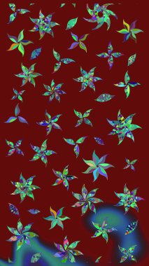 Güzel kumaş deseni. Raster illüstrasyonu. Bahar çiçekli güzel bir çiçek deseni..