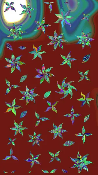 Çiçek arkaplanlı soyut zarafet eskiz deseni. Raster Güzel kumaş deseni.