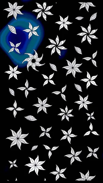 Güzel çiçek deseni. Siyah renkli çiçekler. Düz Çiçek Elementleri Tasarımı. Renkli Bahar Teması çizim şablonu.