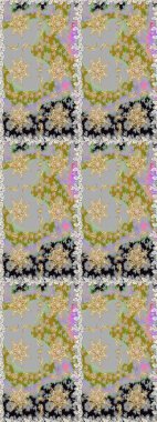 Lüks, kraliyet ve Viktorya dönemi konsepti. Süslü raster dekorasyonu. Klasik barok çiçek desenli, gri yerine altın desenli. Gri renklerdeki altın element.