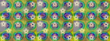 Raster resim. Kar tanesi renkli desen. Renk arka plan üzerinde izole soyut kar taneleri ile düz tasarım. Snowflakes desen. Raster kar taneleri arka plan.