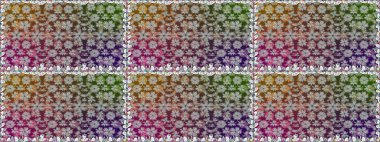 Çiçekler, yaprakları ile halk tarzında Dikişsiz çiçek deseni. Raster Illustration. El çizilmiş.