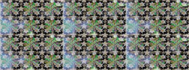 Raster illüstrasyonunda kusursuz çiçek deseni. Gri renkli çiçekler.