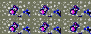 Küçük çiçekte güzel bir çiçek deseni var. Çiçekli çiçek deseni, suluboya. Raster deseni.