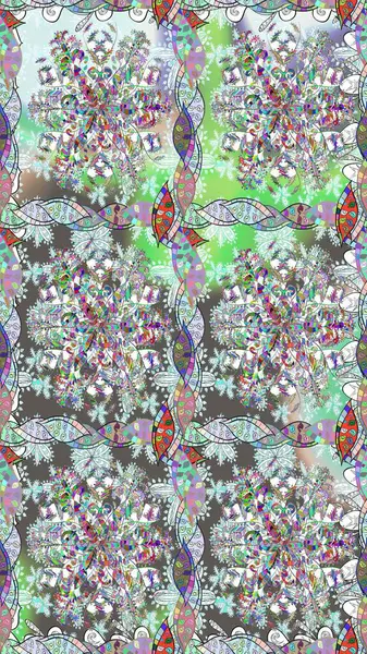 Bahar çiçekli, dikişsiz, sevimli çiçek deseni. Raster illüstrasyonu. Güzel kumaş deseni.