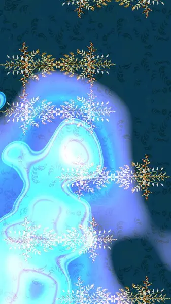 Renkli arka planda izole kar taneleri. Raster illüstrasyonu. Kar taneleri radyal mavi, nötr ve gri renkler.