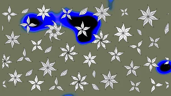 Yeşil çiçekli bahar çiçekleri. Küçük renkli çiçekler. Küçük çiçekte güzel bir desen. Motley illüstrasyonu. Moda baskıları için zarif bir şablon.