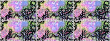 El yapımı çiçek ve bitki koleksiyonu. Raster illüstrasyonu. Raster illüstrasyonu. Şirin karalama çiçekleri olan kusursuz çiçek desenleri. Çizim stili nötr renklerde.