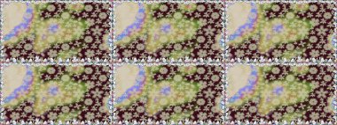 Düz Çiçek Elementleri Tasarımı. Raster Illustrasyon 'da moda olmayan çiçek deseni. Tarafsız renklerde çiçekler. Renkli Yaz Temalı Kusursuz Arkaplan.