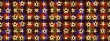 Raster illüstrasyonu. Bokeh kahverengisi, sarısı ve kar taneleri olan dekoratif Noel arkaplanı.