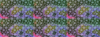 Kabile sanatı boho baskısı, klasik çiçek arkaplanı. Soyut etnik raster çizim kalıbı. Arkaplan dokusu, duvar kağıdı, gri renkli çiçek teması.