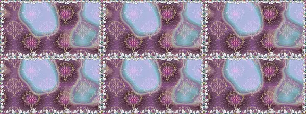 Asya tekstil tarzında. Raster illüstrasyonu. Mor renkli çiçekler. Raster illüstrasyonu. Kusursuz çiçek deseni.