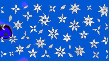 Soyut çiçek çizim kalıbı arka planı. Mavi renklerde. Raster deseni. Raster illüstrasyonu. Küçük çiçekte sevimli çiçek deseni var..