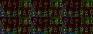 3D çiçekler, eskiz. Siyah renklerde. Raster illüstrasyonu.