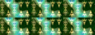 Kar tanesi yeşil, mavi ve nötr renklerde izole edilmiş. Raster illüstrasyonu. Raster illüstrasyonu. Kar Tanesi Simgesi.