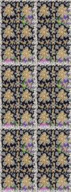 Gri renkli ve altın elementli geleneksel altın sarısı desen. Barok tarzında kusursuz bir doğulu süsü..