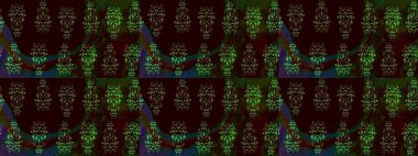 3D çiçekler, eskiz. Siyah renklerde. Raster illüstrasyonu.